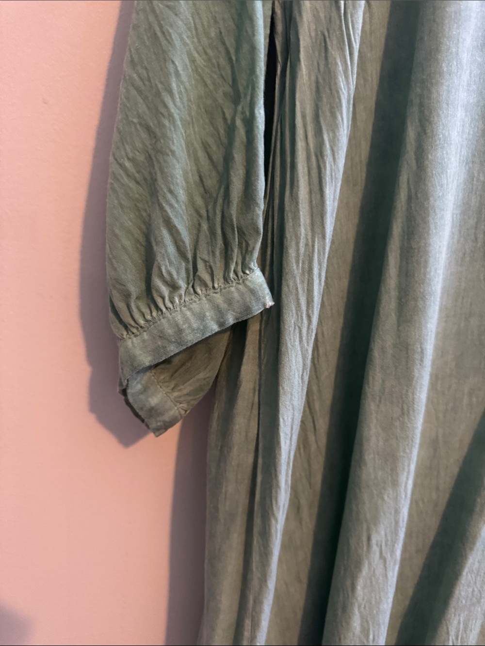 Umgee Sage Green V-Neck Tunic with Lace Trim - Picture 5 of 10